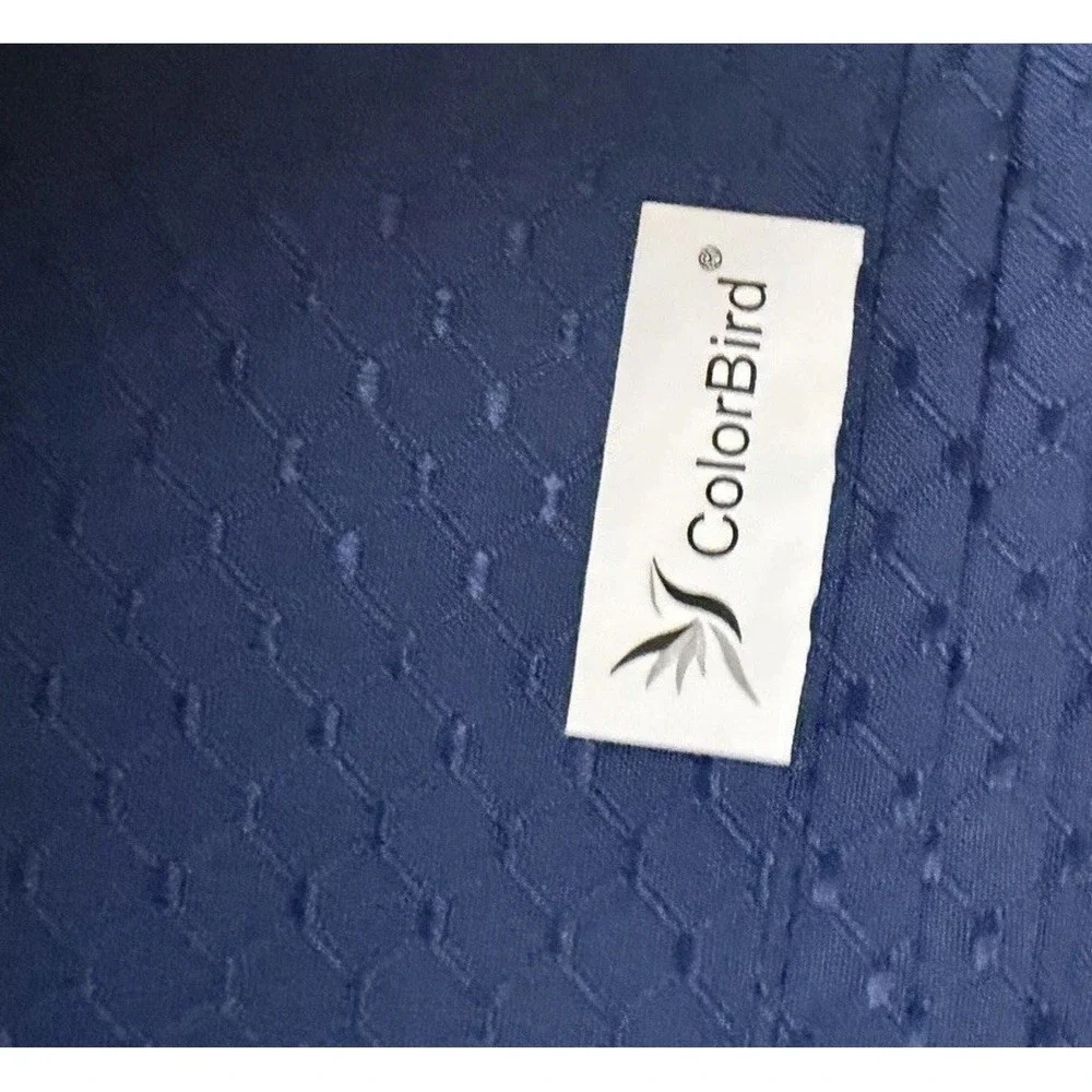 ColorBird Blue Geometric Jacquard Cloth Dinner Napkins Set of 8 Reusable